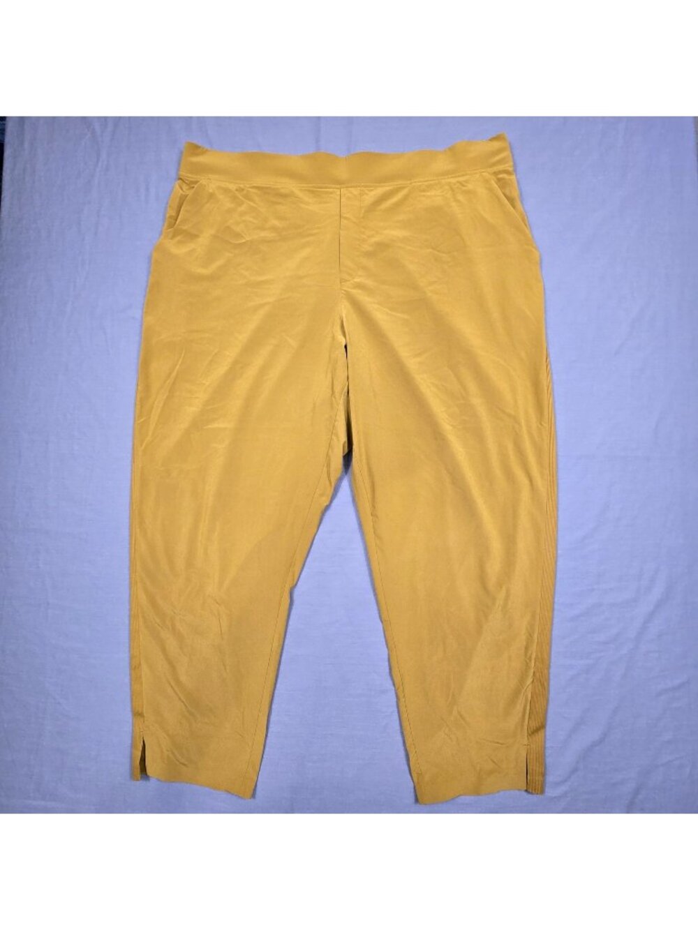 Athleta Womens Brooklyn Ankle Pants Size 22 Mustard Elastic Waist Stretch